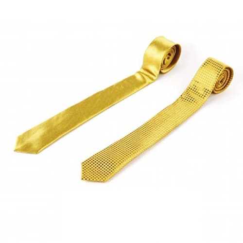 Gold fabric necktie